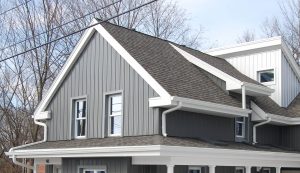 Columbus, NE home with grey steel siding