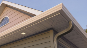 steel seamless gutter on a house