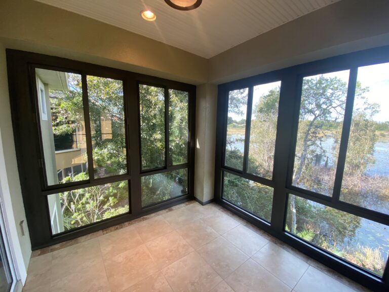 interior view of sunroom empty of furniture
